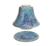 Aroma Accessories Azure Crackle Candle Shade & Tray, Blue