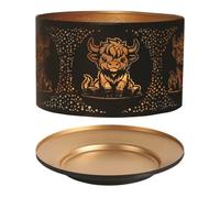 Aroma Accessories Candle Shade & Tray Set 15cm - Highland Cow in Black Aroma Accessories Black