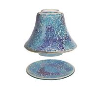 Aroma Accessories Jar Candle Shade & Tray Set Blue Mosaic Azure Crackle Aroma Accessories Blue
