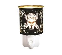 Aroma Black & Gold Highland Cow Plug In Wax Melt Warmer
