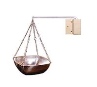 Aroma Bowl Sauna, Sauna Aroma Bowl Stainless Steel Sauna Bowl Wall Mounted Aroma Bowl with Wooden Plate and Chain, Sauna Room Spa Sauna Accessories Hanging Bowl Cup for Oils