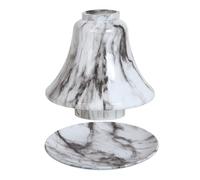 Aroma Candle Accessories Jar Candle Shade with Tray Plate Set Glass Noir Black/White Marble Effect Home Decor