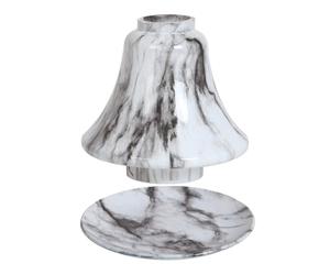 Aroma Candle Accessories Jar Candle Shade with Tray Plate Set Glass Noir Black/White Marble Effect Home Decor