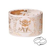 Aroma Candle Carousel Fan Shade 13Cm White - Highland Cow