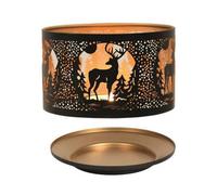 Aroma Candle Shade & Tray Set 15Cm Black - Stag