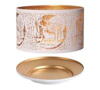 Aroma Candle Shade & Tray Set 15Cm White - Deer Family