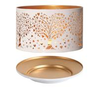 Aroma Candle Shade & Tray Set 15Cm White - Heart Tree