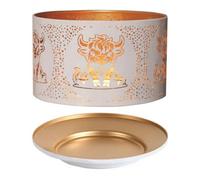 Aroma Candle Shade & Tray Set 15Cm White - Highland Cow