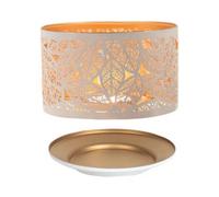 Aroma Candle Shade & Tray Set 15Cm White - Leaves