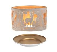 Aroma Candle Shade & Tray Set 15Cm White - Stag