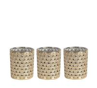 Aroma Champagne Lustre 3 Tealight & Votive Holder Set