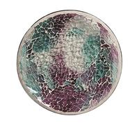 Aroma Crackle Glass Mosaic Candle Plate Blue Purple - Teal 16 cm - AR1783