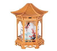 Aroma Diffuser Chinese Lantern Essential Oils Diffuser & Night Light, 160ml Room Humidifier with Dual Mist Modes, Warm/Cool Led, Light Wood Grain