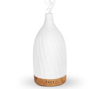Aroma Diffuser, GuKKK White Ceramic Diffuser for Essential Oils, Aromatherapy Fragrances, Humidifier with Adjustable Mist Mode, 7 Colours LED, Timer Setting, for Bedroom, Yoga, Office (100 ml)