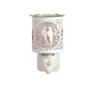 Aroma Electric Wax Melt Burner Plug In - White & Gold Doves