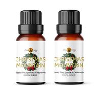 Aroma Energy | Christmas Mountain Essential Oil Blend - 20ml (2 x 10ml Bottles) - Contains Pine, Spruce & Cedarwood - 100% Pure & Natural