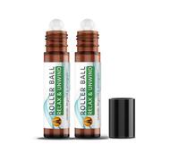 Aroma Energy Relax & Unwind Essential Oil Roll On for Stress, 2x10ml | Lavender, bergamot & lemongrass aromatherapy oil roller ball, safe for skin, cruelty free, vegan, UK made