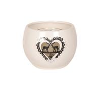 Aroma Festive Ceramic Tea Light Candle Holder: Metallic Reindeers