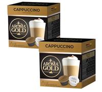 AROMA GOLD Cappuccino Coffee Pods 16 Capsules - Coffeee Capsules Dolce Gusto Compatible Flavoured Coffee Pods for Dolce Gusto Machines Barista-Approved, Mild & Harmonious Taste Perfect