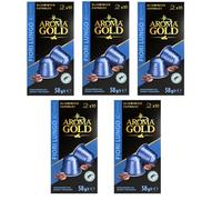 AROMA GOLD Coffee Pods - Nespresso-Compatible Aluminium Capsules, Barista-Approved Flavored Coffee Pods (50 Pods, Fiori Lungo)