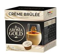 AROMA GOLD Creme Brulee Flavour Coffee Pods 16 Capsules - Coffee Capsules Dolce Gusto Compatible Flavoured Coffee Pods for Coffee Machines Barista-Approved, Mild & Harmonious Taste Coffee Gift Set