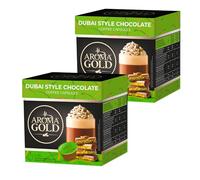 AROMA GOLD Dubai Chocolate Coffee Pods 256g (32 Capsules) - Coffee Capsules Dolce Gusto Compatible Flavoured Coffee Pods for Nespresso Machines Barista-Approved, Mild & Harmonious Taste Perfect