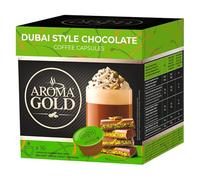 AROMA GOLD Dubai Chocolate Flavour Coffee Pods 16 Capsules - Coffee Capsules Dolce Gusto Compatible Flavoured Coffee Pods for Coffee Machines Barista-Approved, Mild & Harmonious Taste Perfect