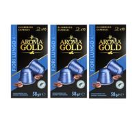 AROMA GOLD Fiori Lungo Coffee Pods 156g (30 Capsules) - Aluminium Coffee Capsules Nespresso Compatible Flavoured Coffe Pods Barista-Approved, Mild & Harmonious Taste Perfect for Nespresso Machines