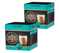 AROMA GOLD Flat White Coffee Pods 32 Capsules - Coffeee Capsules Dolce Gusto Compatible Flavoured Coffee Pods for Nespresso Machines Barista-Approved, Mild & Harmonious Taste Perfect
