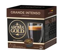 AROMA GOLD Grand Intenso Coffee Pods 16 Capsules - Coffeee Capsules Dolce Gusto Compatible Flavoured Coffee Pods for Dolce Gusto Machines Barista-Approved, Mild & Harmonious Taste Perfect