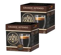 AROMA GOLD Grand Intenso Coffee Pods 32 Capsules - Coffeee Capsules Dolce Gusto Compatible Flavoured Coffee Pods for Nespresso Machines Barista-Approved, Mild & Harmonious Taste Perfect