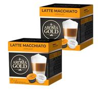 AROMA GOLD LATTE MACCHIATO Coffee Pods 32 Capsules - Coffeee Capsules Dolce Gusto Compatible, Flavoured Coffee Pods for Nespresso Machines, Barista-Approved, Mild & Harmonious Taste Perfect