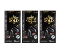 AROMA GOLD Ristretto Coffee Pods 156 (30 Capsules) - Aluminium Coffee Capsules Nespresso Compatible Flavoured Coffe Pods Barista-Approved, Mild & Harmonious Taste Perfect for Nespresso Machines