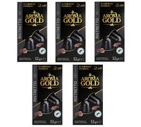 AROMA GOLD Ristretto Coffee Pods 260g (50 Capsules) - Aluminium Coffee Capsules Nespresso Compatible Flavoured Coffe Pods Barista-Approved, Mild & Harmonious Taste Perfect for Nespresso Machines