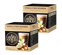 AROMA GOLD Vanilla Coffee Pods 32 Capsules - Coffee Capsules Dolce Gusto Compatible Flavoured Coffee Pods for Coffee Machines Barista-Approved, Mild & Harmonious Taste Coffee Gift Set