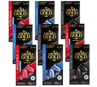 AROMA GOLD Variety Pack Coffee Pods- Aluminium Coffee Capsules Nespresso Compatible Flavoured Coffe Pods Barista-Approved, Mild Taste Perfect for Nespresso Machines (90 Pods, Variety Pack 2)