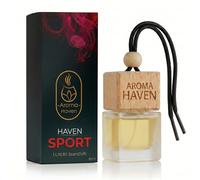 Aroma Haven Haven Sport Luxury Car Air Freshener for Men | 8ml Hanging Diffuser with Vent Clip | Cologne-Scented Perfume Oil for Cars & Small Spaces | Odour-Eliminating Strong Scent Fresh Drive