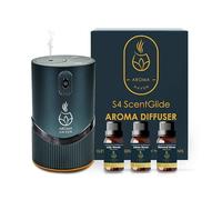 Aroma Haven S4 ScentGlide Waterless Diffuser with Oils Set | Portable Rechargeable Essential Oil Nebulizer | Home, Office, Car Aromatherapy | Mint Grey (S4 Mint Grey With Oil Set For Her)