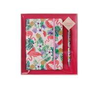 Aroma Home Flamingo Ruled Notebook & Pen Gift Set In Pink Pink