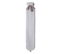 Aroma Home Long 2 Litre Hot Water Bottle with Removable Cover - Grey Faux Fur