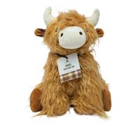 Aroma Home Highland Cow Doorstop Novelty Furry Animal Weighted Brown Soft Plush
