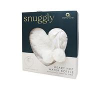 Aroma Home Heart Shaped Snuggly Cream Super Soft Faux Fur Hot Water Bottle with 1L Capacity