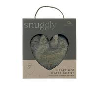 Aroma Home Heart Shaped Snuggly Grey Super Soft Faux Fur Hot Water Bottle with 1L Capacity