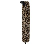Aroma Home Leopard Print Faux Fur Long Hot Water Bottle 2L In Light Brown Light Brown One Size