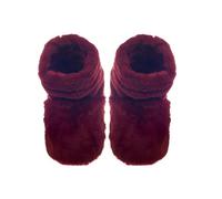 Aroma Home Microwavable Faux Fur Burgundy Slipper Boots Scented with Lavender - Adult UK 4-6