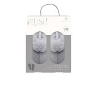 Aroma Home Microwavable Grey Faux Fur Mule Slippers Grey One Size