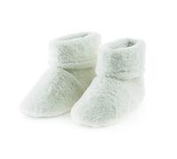 Aroma Home Microwave Heated Slipper Boots, Women’s One Size (4-7) Super-Soft Faux Fur Booties - Cream