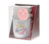 Aroma Home Warm & Cosy I Run On Coffee Mascara & Heels Mug & Socks Gift Set Multi