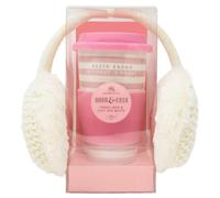 Aroma Home Warm & Cosy Pink Travel Mug & White Ear Muffs Gift Set - Phone Multi