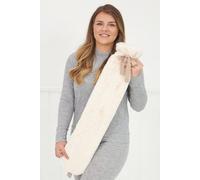 Aroma Home White Faux Fur Long Hot Water Bottle In Off White off white